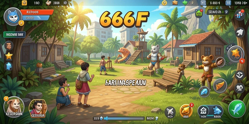Tampilan gameplay 666F dengan tantangan santai yang menarik.