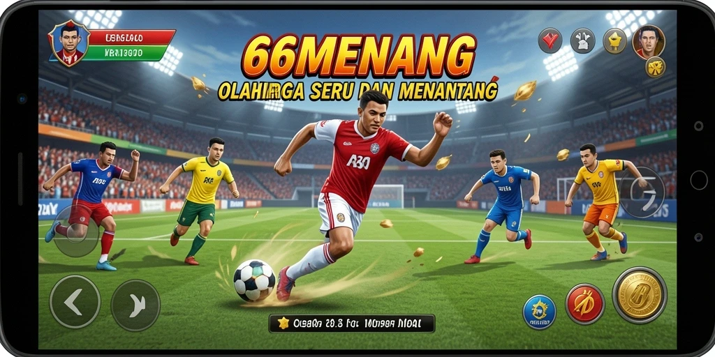 Screenshot gameplay 66MENANG dengan grafik olahraga yang menarik.