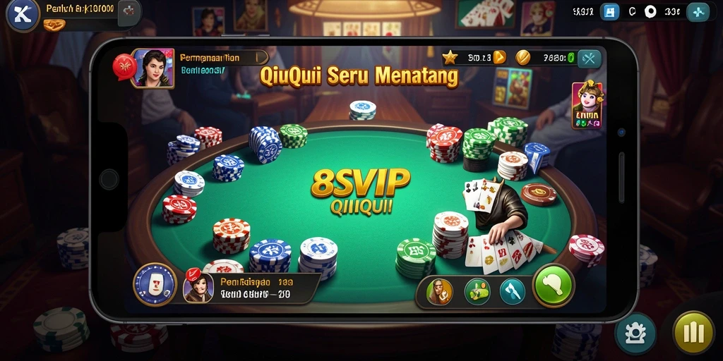 Screenshot utama 8SVIP menampilkan keseruan permainan QiuQiu.