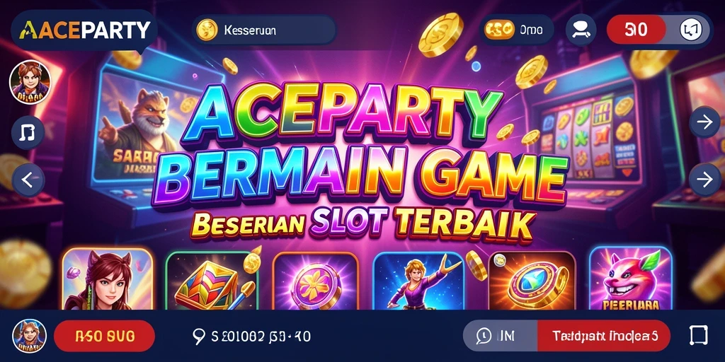 Tampilan gameplay slot seru dari ACEPARTY dengan berbagai tema.