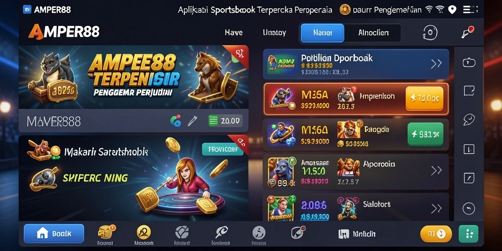 Screenshot AMPER88 menampilkan antarmuka taruhan olahraga secara langsung.