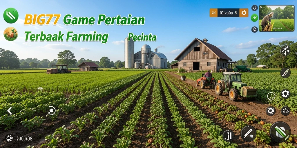 Tampilan gameplay menawan dari BIG77 dengan aktivitas pertanian.