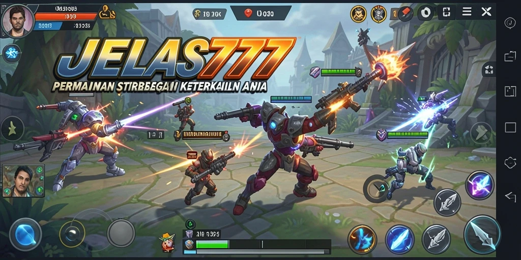 Tangkapan layar gameplay <strong>JELAS777</strong> menunjukkan strategi dan pertempuran yang seru.