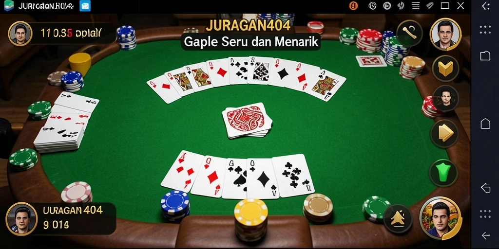 Screenshot gameplay JURAGAN404 menampilkan serunya permainan Gaple