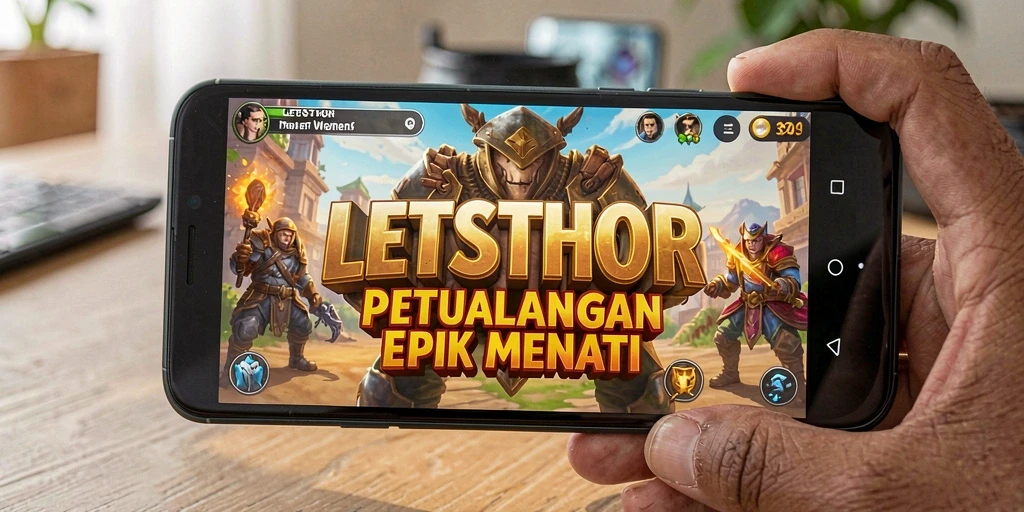 Tangkapan layar utama LETSTHOR menampilkan gameplay penuh aksi dan eksplorasi yang memukau.