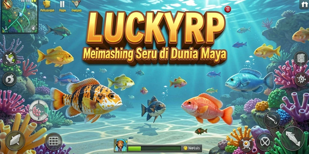 Tampilan gameplay seru saat menangkap ikan besar di LUCKYRP.