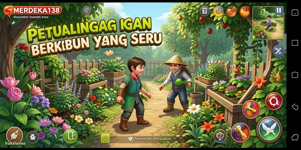 Gameplay MERDEKA138 yang mengasyikkan saat berkebun.