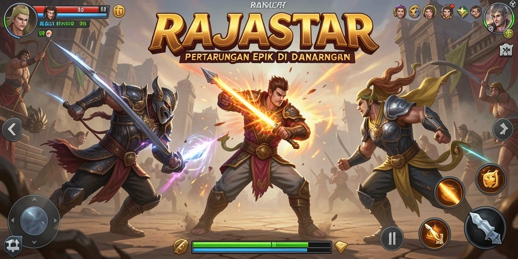 Tampilan gameplay RAJASTAR yang intens dan mendebarkan.