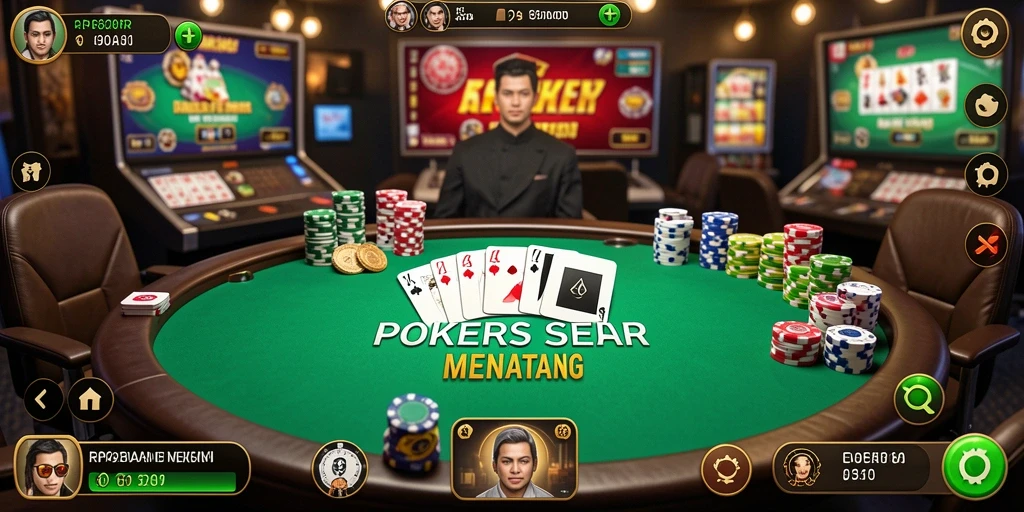 Screenshot menampilkan gameplay Poker yang menarik dan interaktif.