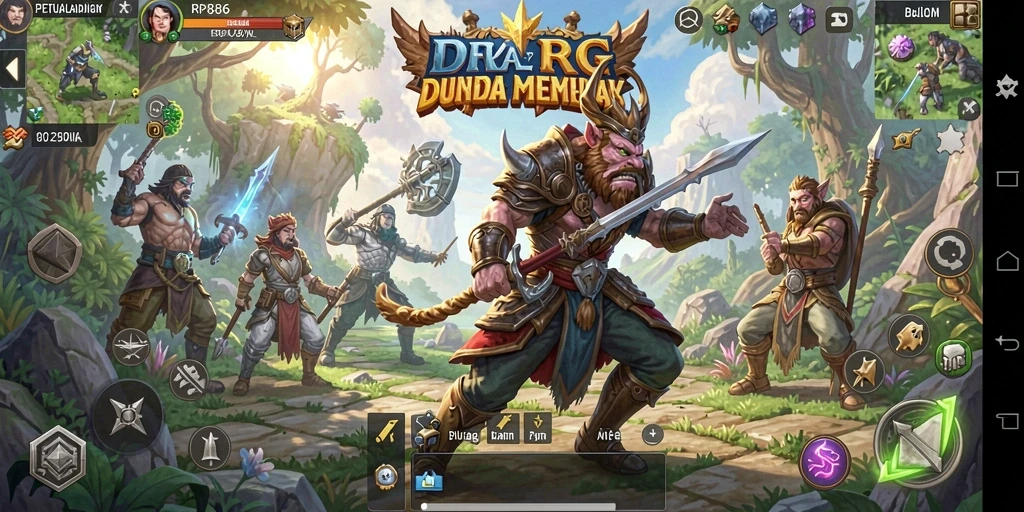 Screenshot gameplay RP886 menunjukkan aksi seru dan karakter epik.