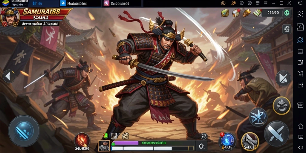 Tampilan gameplay mendebarkan dari SAMURAI88 dengan aksinya yang intens.