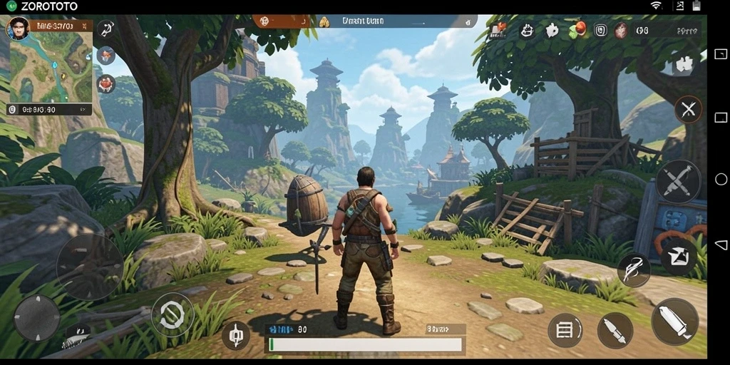 Tampilan gameplay ZOROTOTO dalam dunia Open World yang menakjubkan.