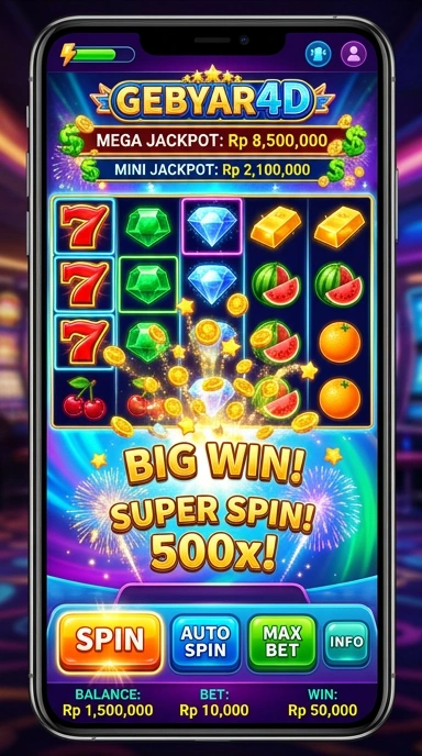 Tampilan utama aplikasi gebyar4d dengan berbagai pilihan aplikasi tersedia.